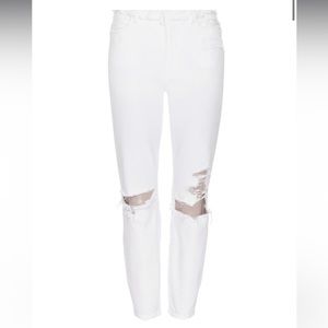 Good American White Distressed Skinny Jeans